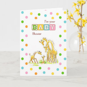 Carte de félicitations baby shower Giraffe