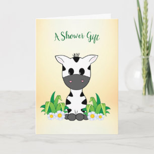 Carte de félicitations Baby shower Zebra adorable