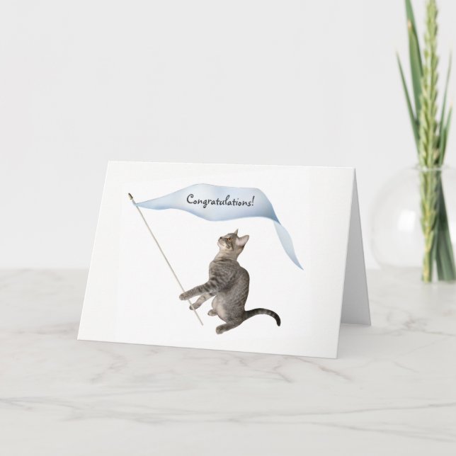 Carte de félicitations Bannière de chat (Devant)