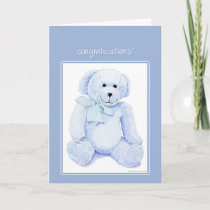 Carte de félicitations Blue Teddy Bear
