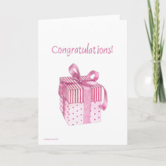 Carte de félicitations cadeau rose