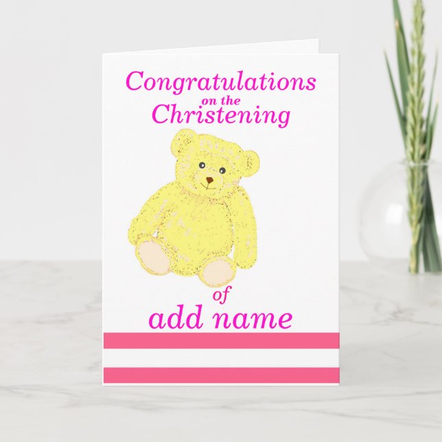 Carte de félicitations Christening Girl name front (Devant)