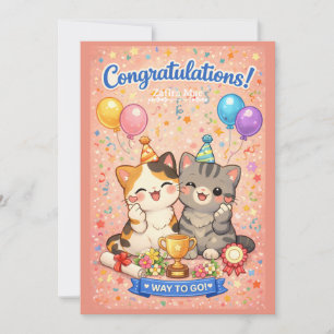 Carte de félicitations de chat mignon Kawaii Kit d