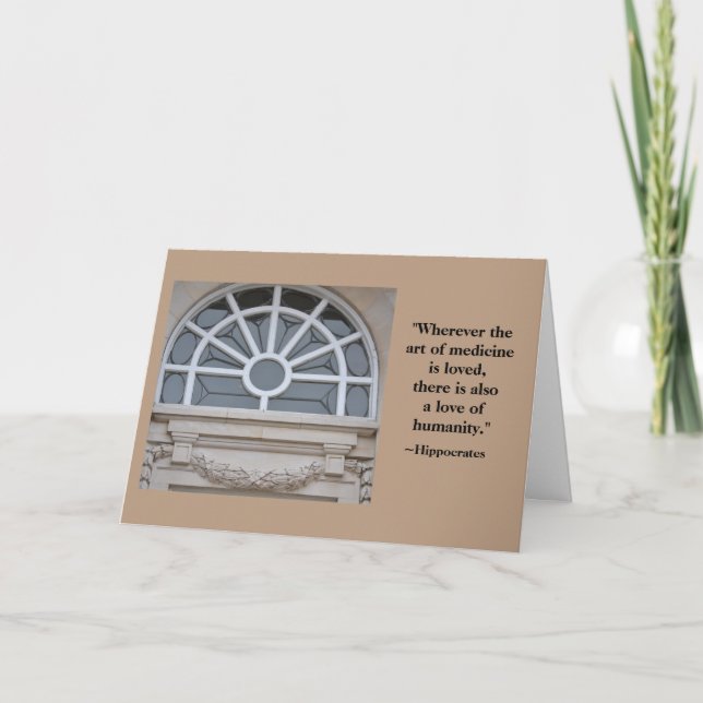 Carte de félicitations de degré Médicale Hippocrat (Devant)