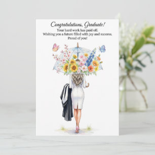 Carte de Félicitations de Diplôme à Motif Floral É
