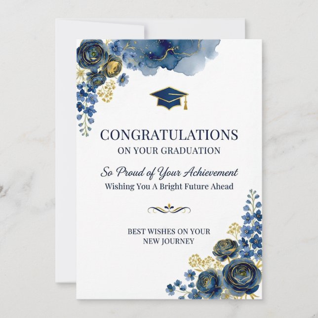 Carte de Félicitations de Diplôme Florale (Devant)