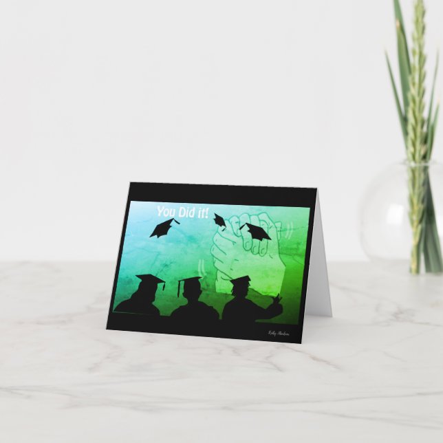 Carte de félicitations de fin d'études ASL (Devant)