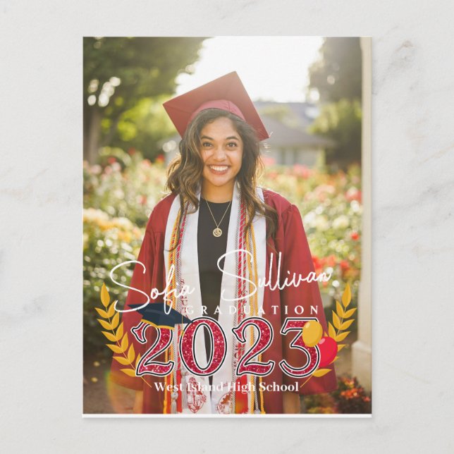 Carte de félicitations de fin d'études secondaires (Devant)