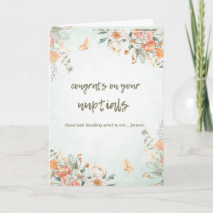 Carte de félicitations de mariage à motifs floraux