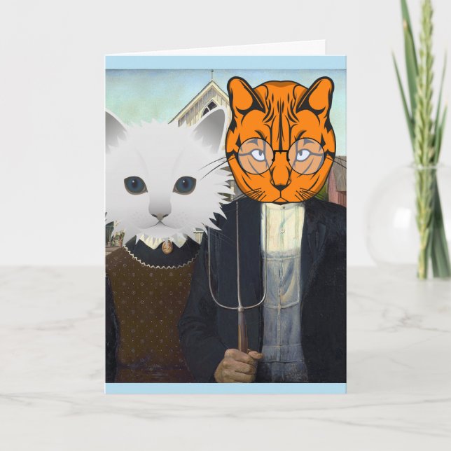 CARTE DE FÉLICITATIONS DE MARIAGE DE CHAT (Devant)