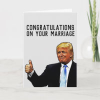 CARTE DE FÉLICITATIONS DE MARIAGE DE DONALD TRUMP
