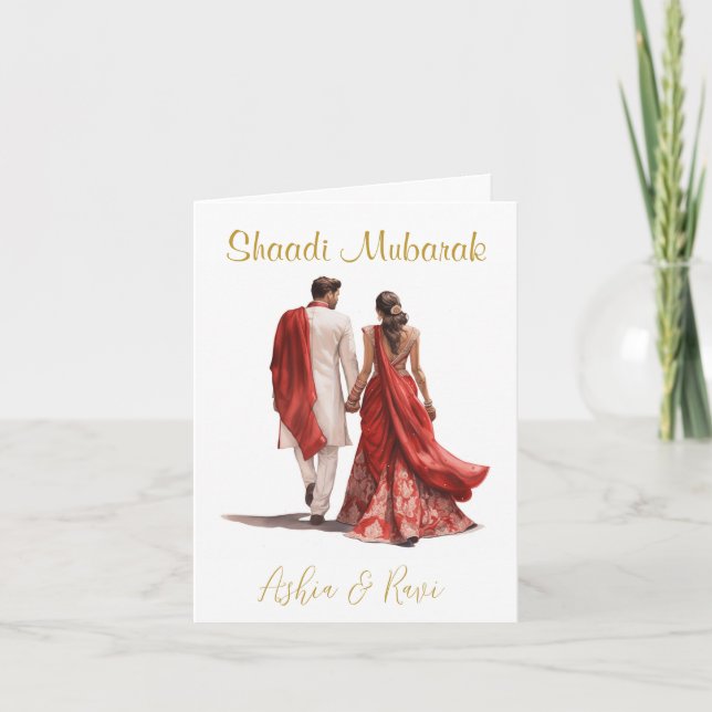 Carte de félicitations de mariage Desi (Devant)