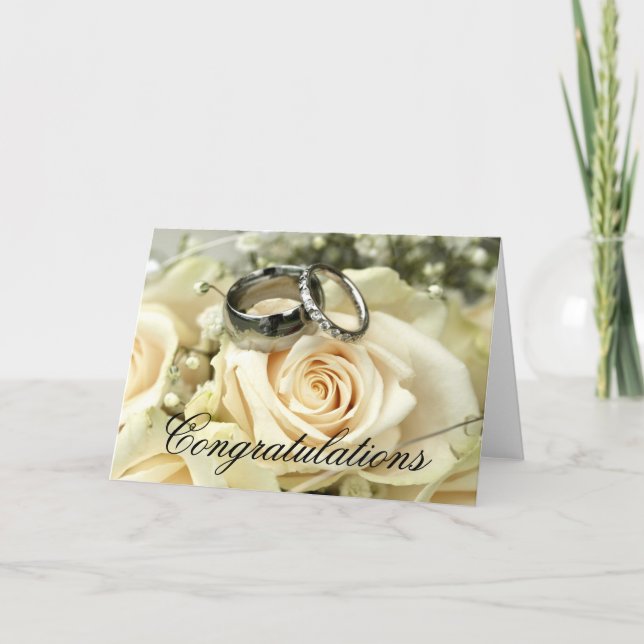 Carte de félicitations de mariage élégante (Devant)