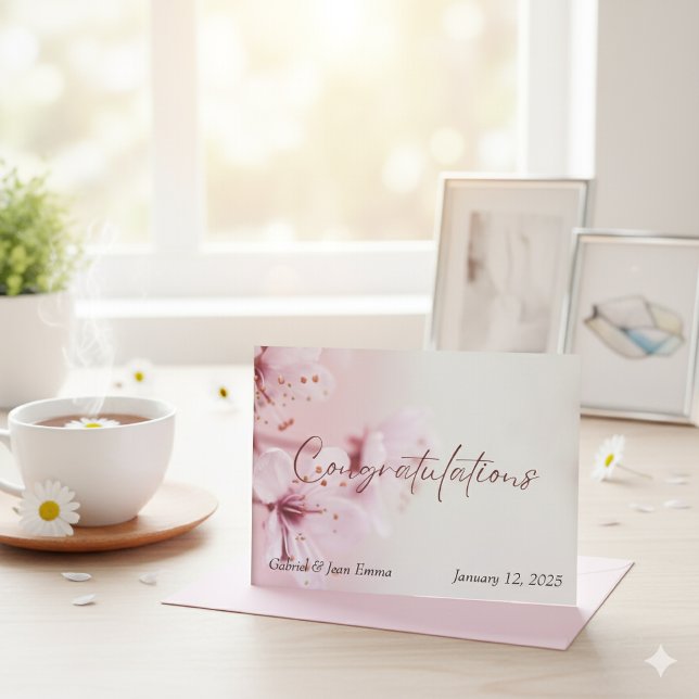 Carte de félicitations de mariage florale élégante (Créateur téléchargé)