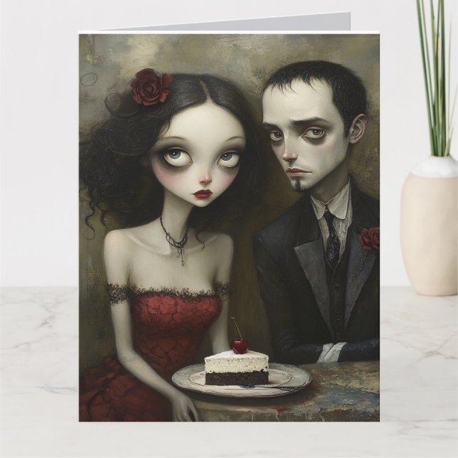 Carte de félicitations de mariage gothique bizarre (Devant)