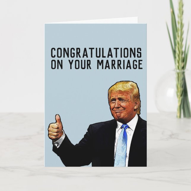 CARTE DE FÉLICITATIONS DE MARIAGE MARIAGE DONALD T (Devant)