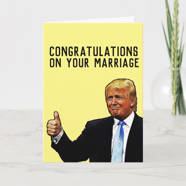 CARTE DE FÉLICITATIONS DE MARIAGE MARIAGE DONALD T (Devant)