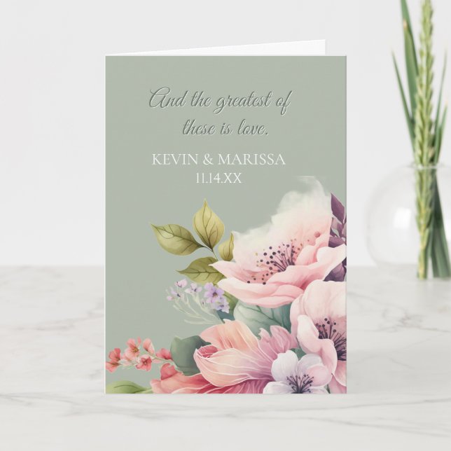 Carte de félicitations de mariage personnalisée (Devant)