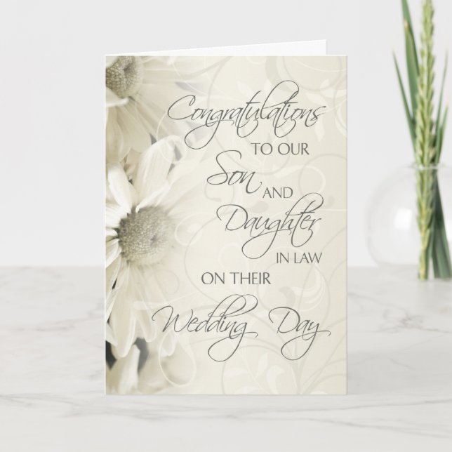 Carte de félicitations de mariage pour gendre et b (Devant)