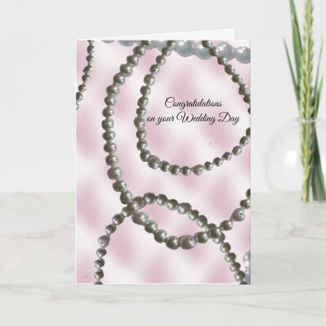 Carte de félicitations de mariage Pretty Pearls We (Devant)