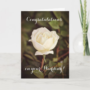 Carte de félicitations de mariage Rose Blanche