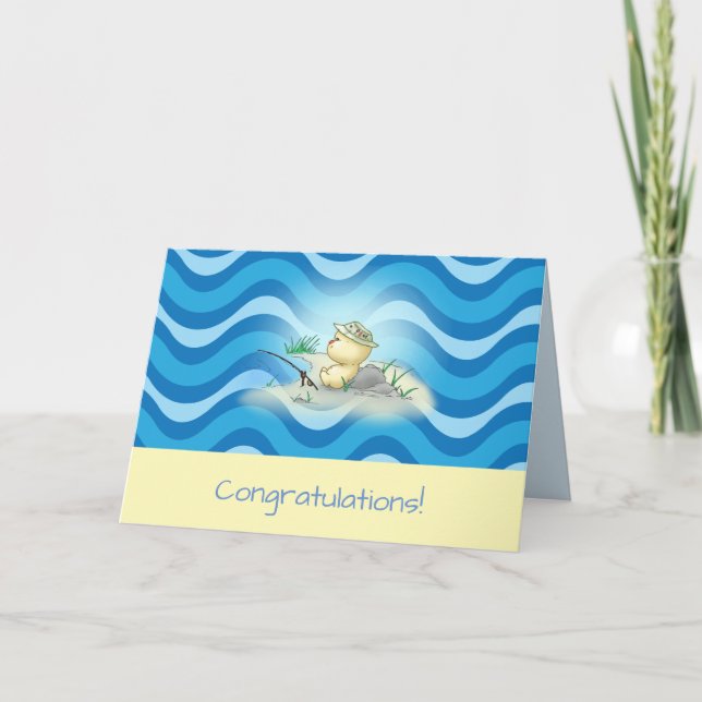 Carte de félicitations de pêche Squishy Littlekins (Devant)