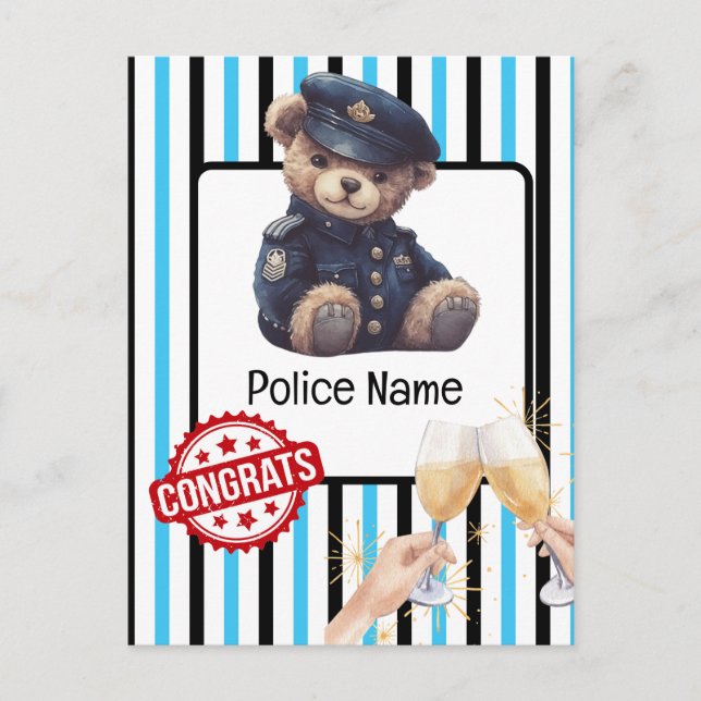 Carte de félicitations de police (Devant)