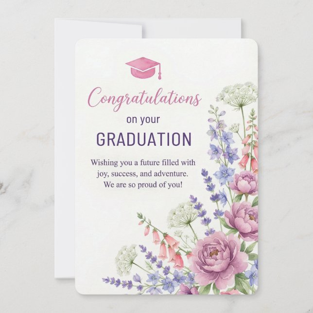 Carte de Félicitations de Remise de Diplôme Imprim (Devant)