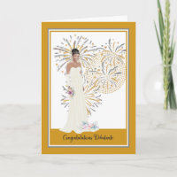 Carte de Félicitations Débutante Noire avec Feux d