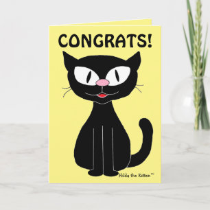 Carte de Félicitations Drôle de Chat de Dessin Ani