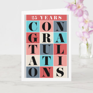 Carte de félicitations du 25e anniversaire de l'em
