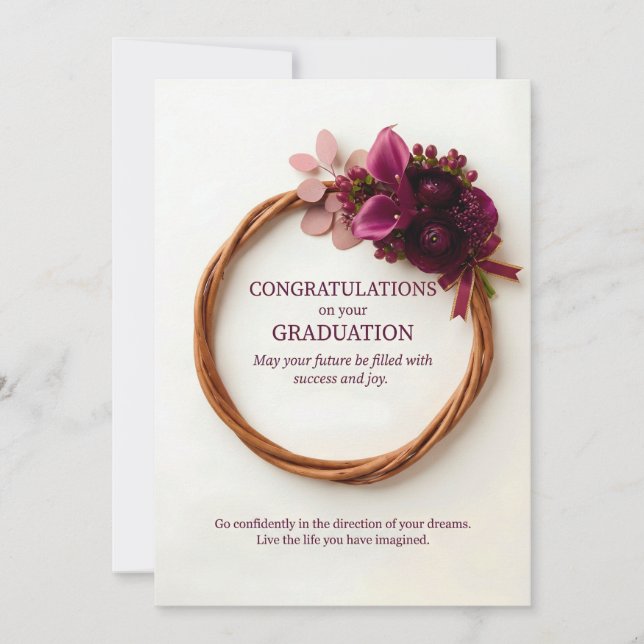 Carte de Félicitations Élégante pour Fille Diplômé (Devant)
