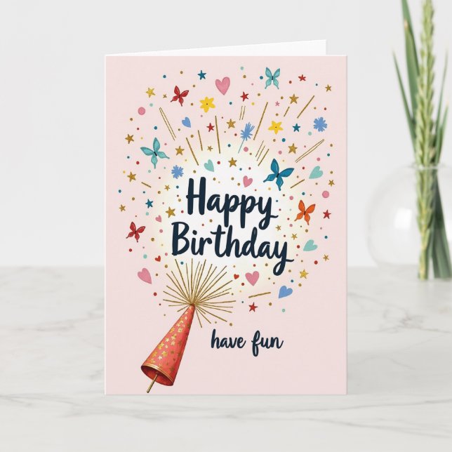 Carte de félicitations Festive Popper Confetti (Devant)