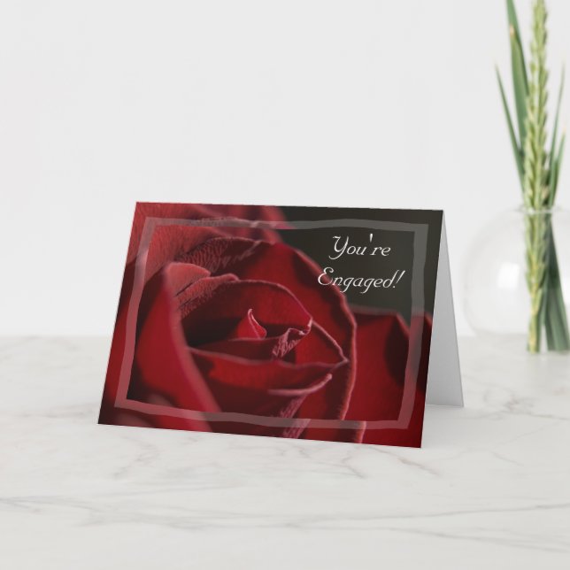Carte de félicitations Fiançailles Red Rose (Devant)