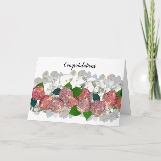 Carte de félicitations Fleurs de saumon corail et  (Devant)