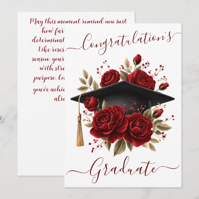 Carte de Félicitations Florale (Devant / Derrière)
