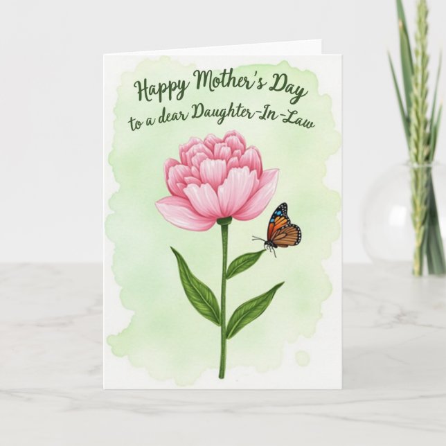Carte de félicitations florale à pois (Devant)