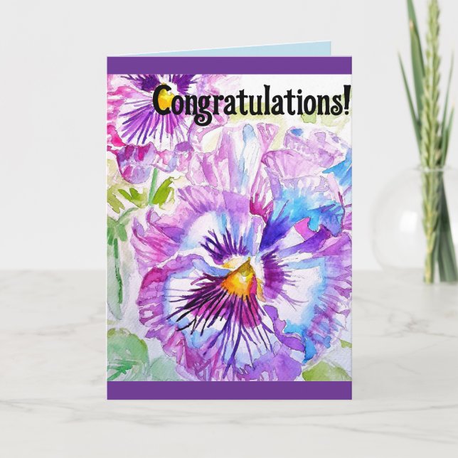 Carte de félicitations florale Fleur de pensée à l (Devant)