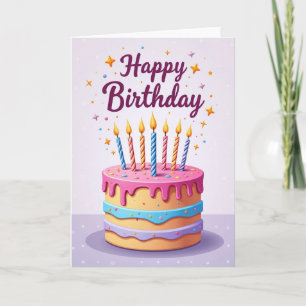 Carte de Félicitations Gâteau Pastel