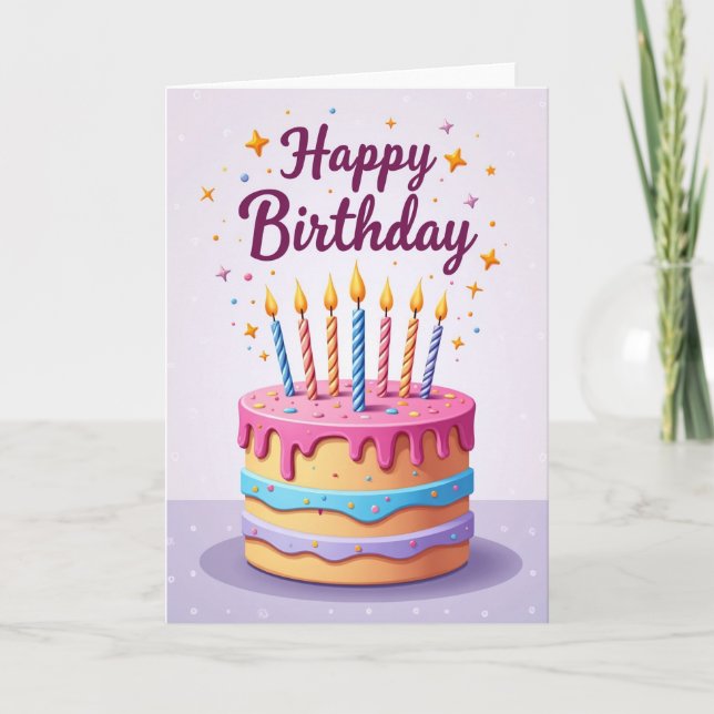 Carte de Félicitations Gâteau Pastel (Devant)