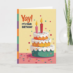 Carte de félicitations Gingham Celebration Cake