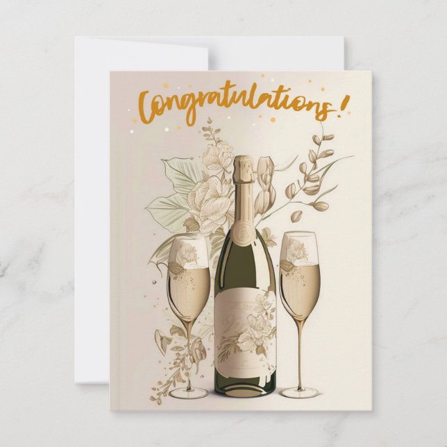 Carte de félicitations Gold Champagne (Devant)