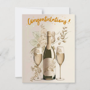 Carte de félicitations Gold Champagne