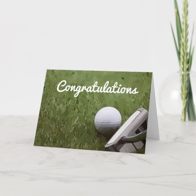 Carte de félicitations golf et putter pour golfeur (Devant)