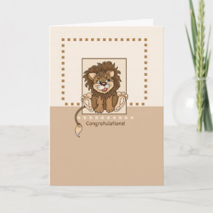 Carte de félicitations Lion bébé