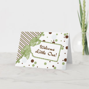 Carte de félicitations Little One Brown et verte