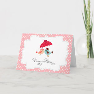 Carte de félicitations Mariage aux oiseaux mignons