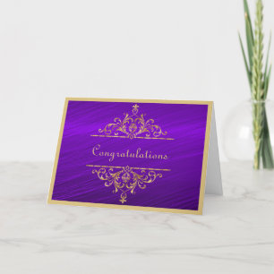 Carte de félicitations mariage Gold Purple