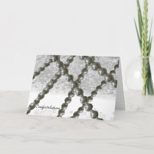 Carte de félicitations Mariage Pearl noir et blanc