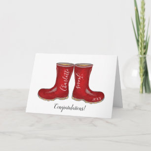 carte de félicitations mariage red welly boot